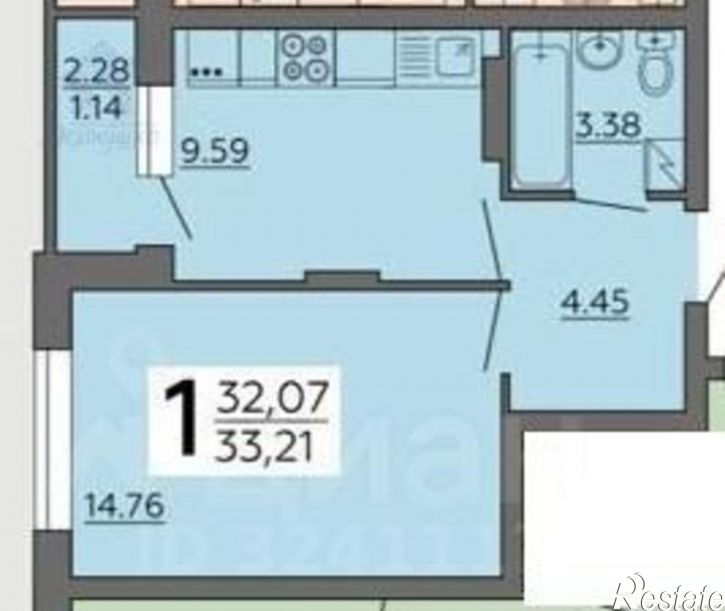 1-комн квартира Ракетный пер, 2,  д. 2