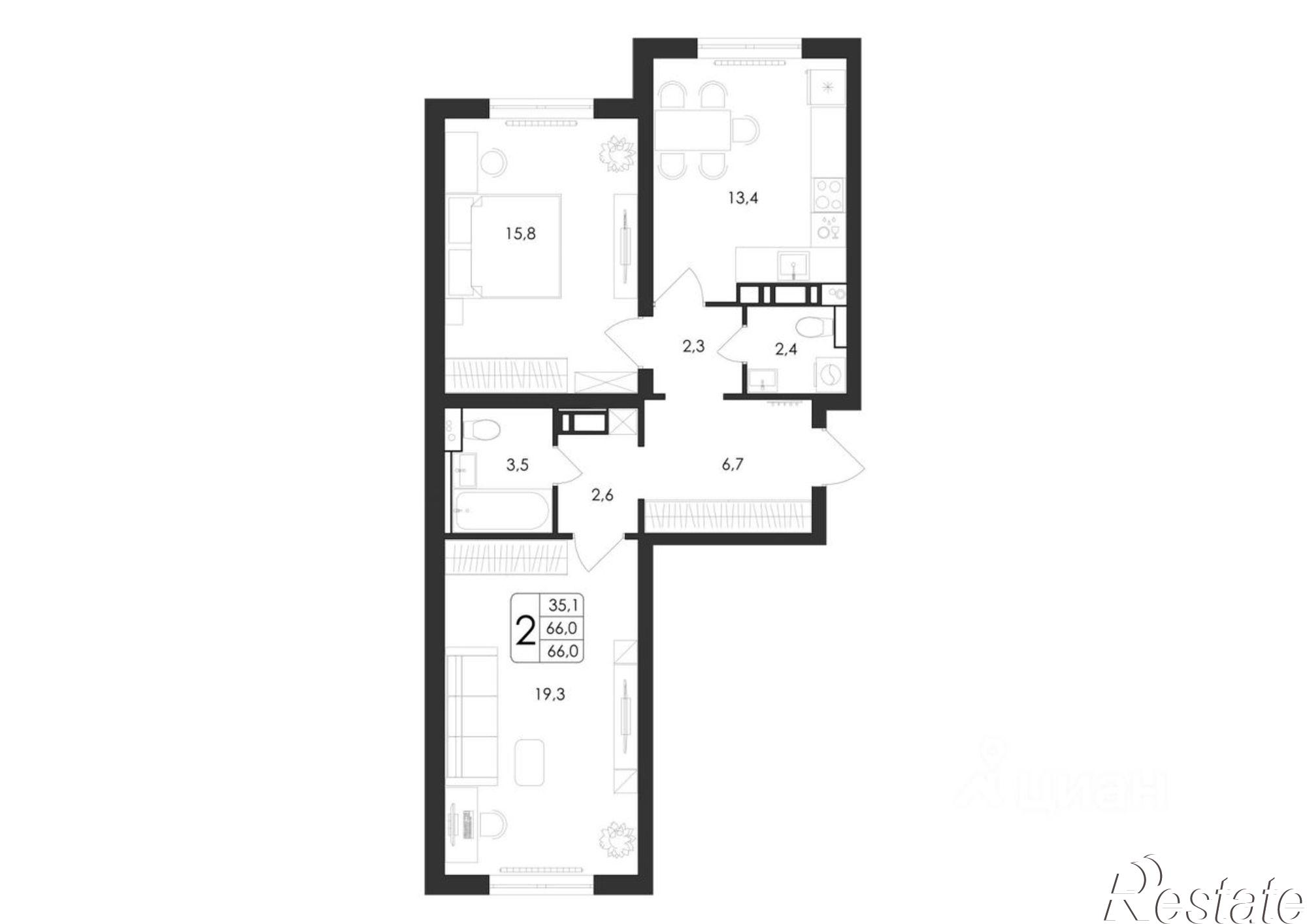 Купить квартиру за 7 590 000 рублей на улица Загоровского, 5/3