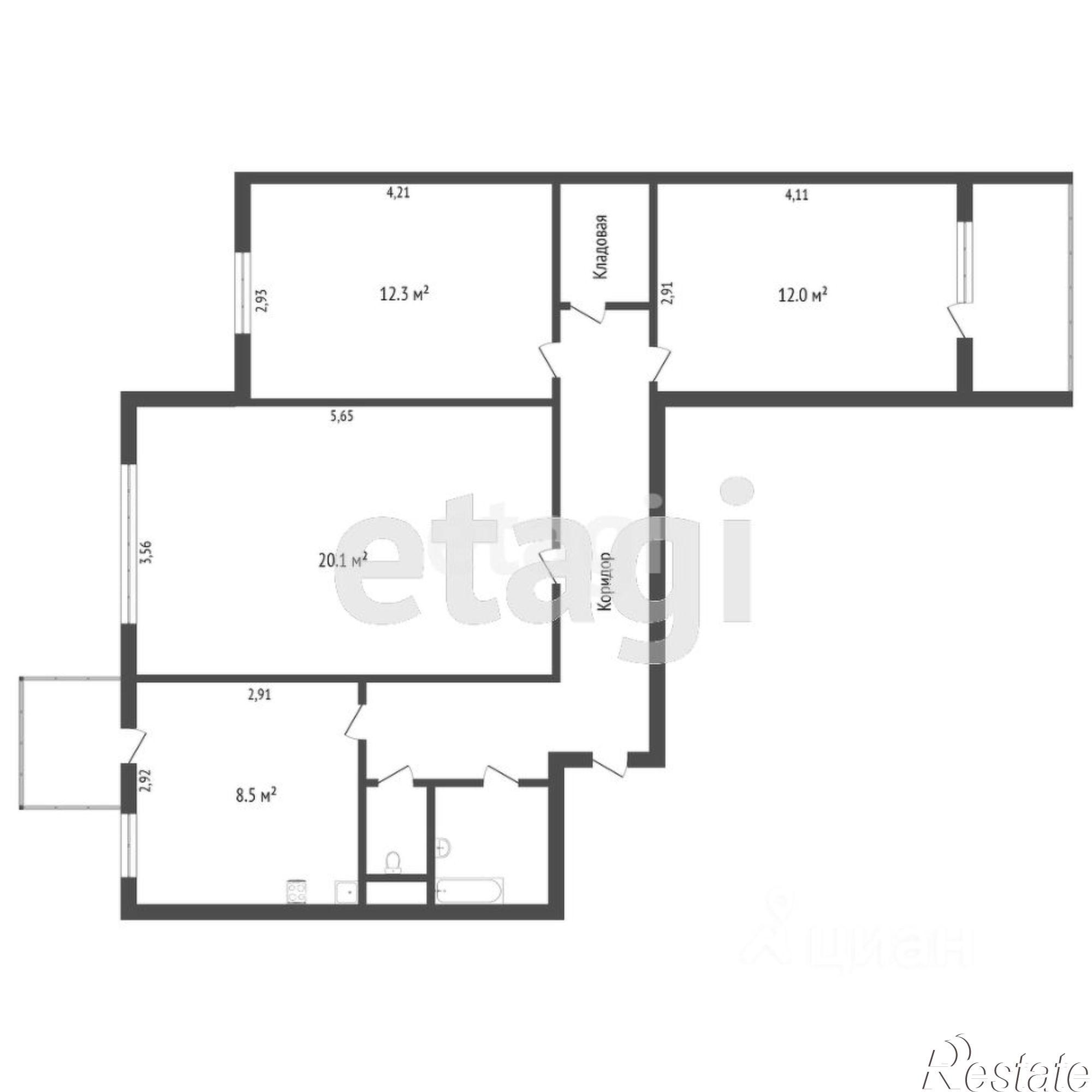 Купить квартиру за 5 400 000 рублей на ул Маршала Жукова, 12