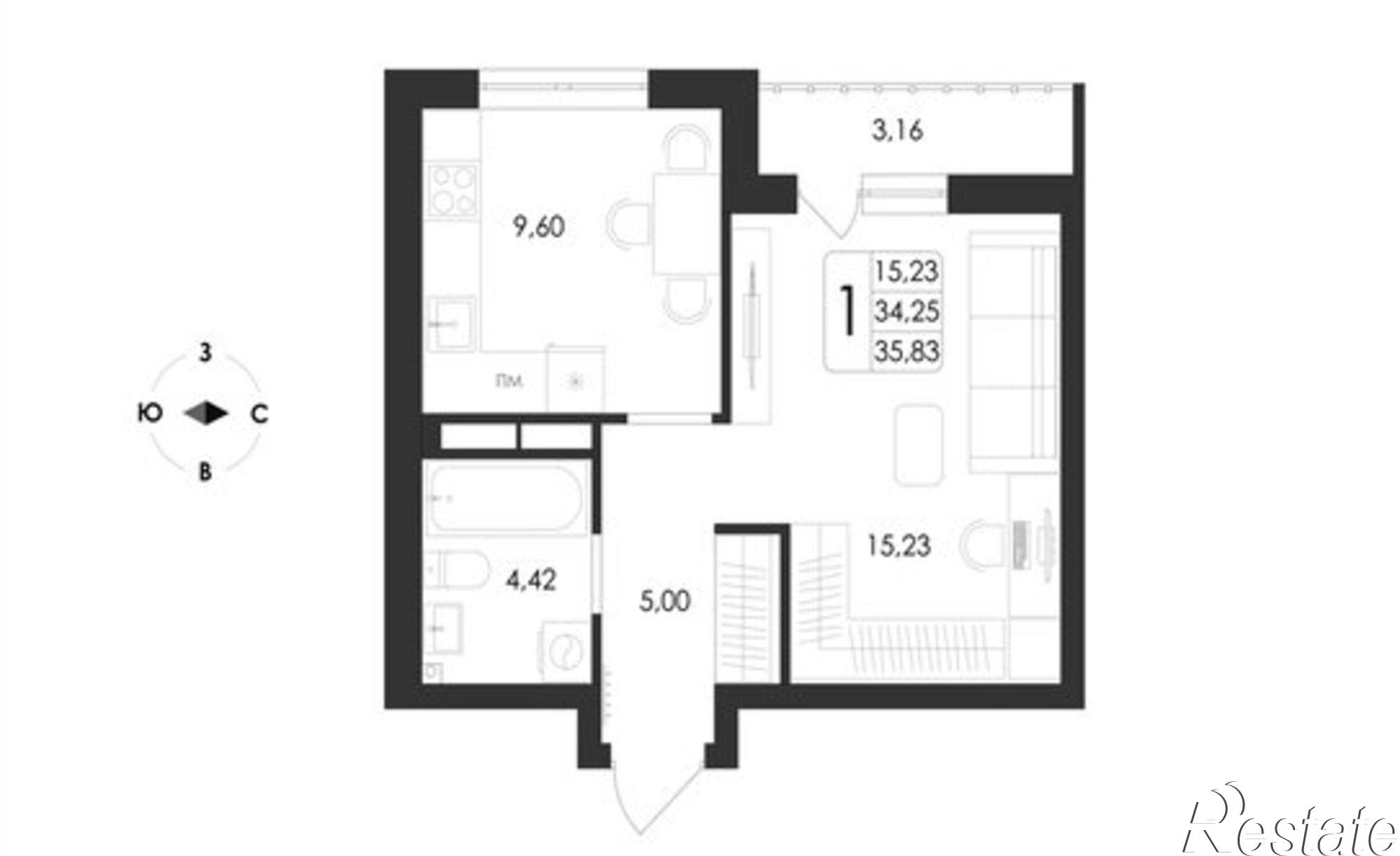 Купить квартиру за 6 120 620 рублей на проспект Патриотов, поз. 7