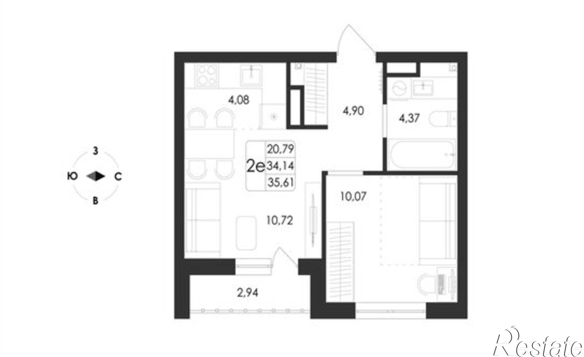 Купить квартиру за 6 087 210 рублей на проспект Патриотов, поз. 7