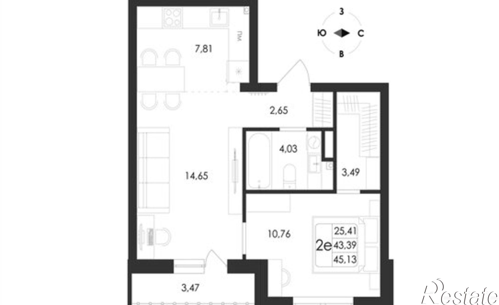 Купить квартиру за 7 555 300 рублей на ул Ключевая, 1В