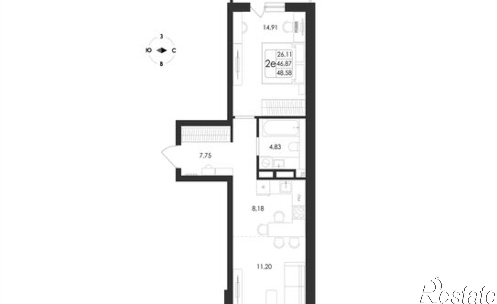 Купить квартиру за 8 075 700 рублей на ул Ключевая, 1В