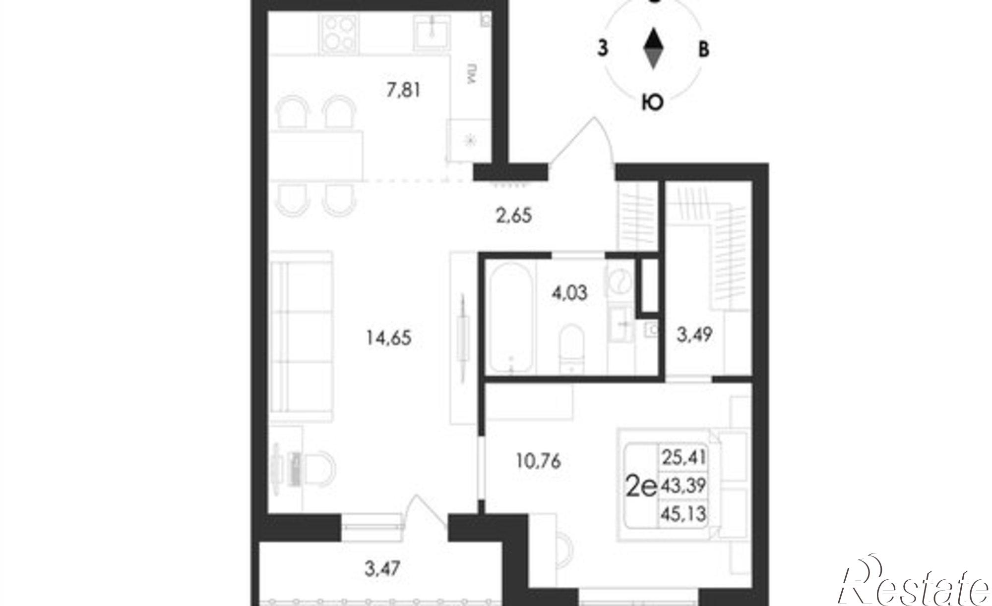 Купить квартиру за 7 502 180 рублей на проспект Патриотов, поз. 7
