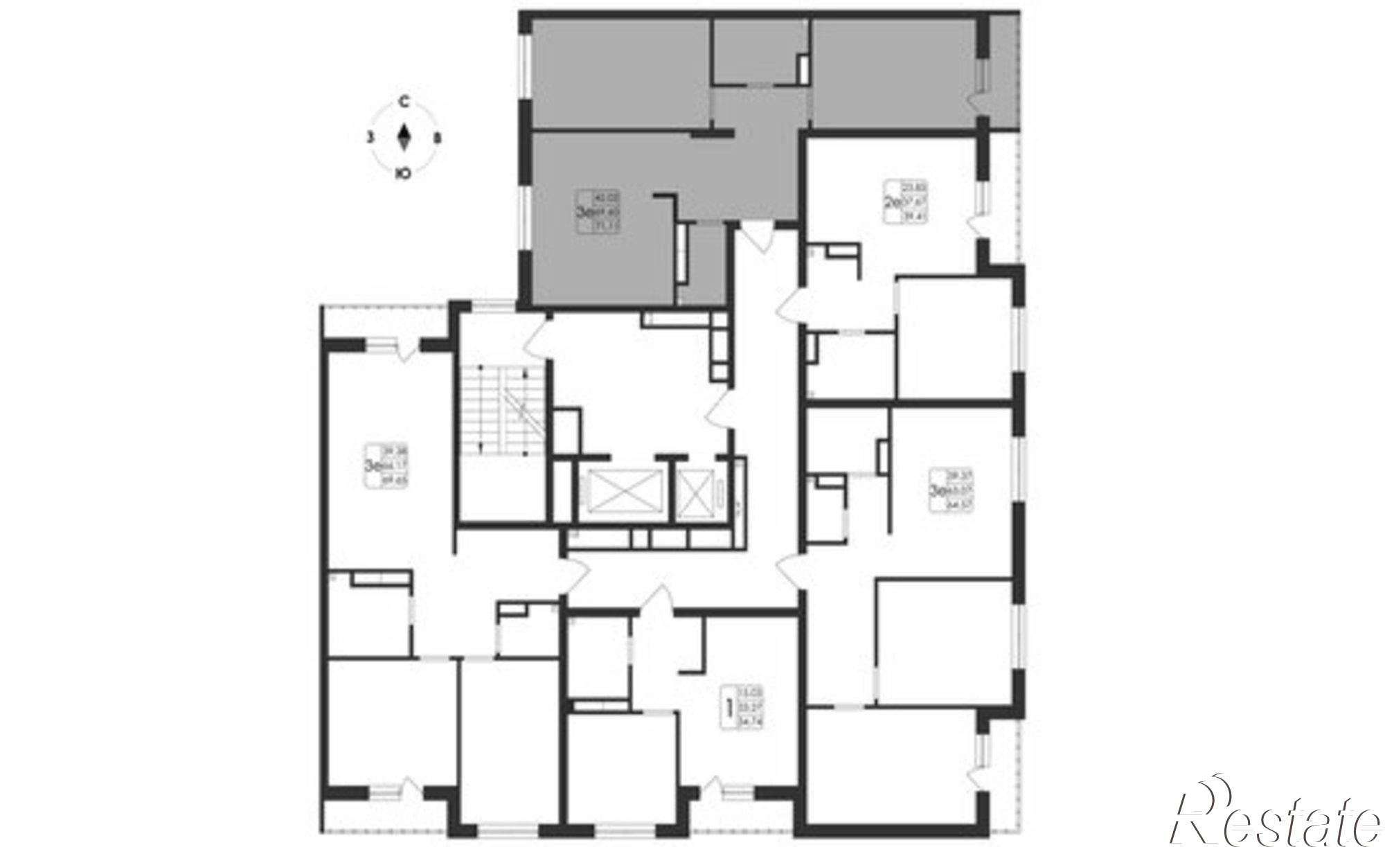 Купить квартиру за 11 051 300 рублей на проспект Патриотов, поз. 7