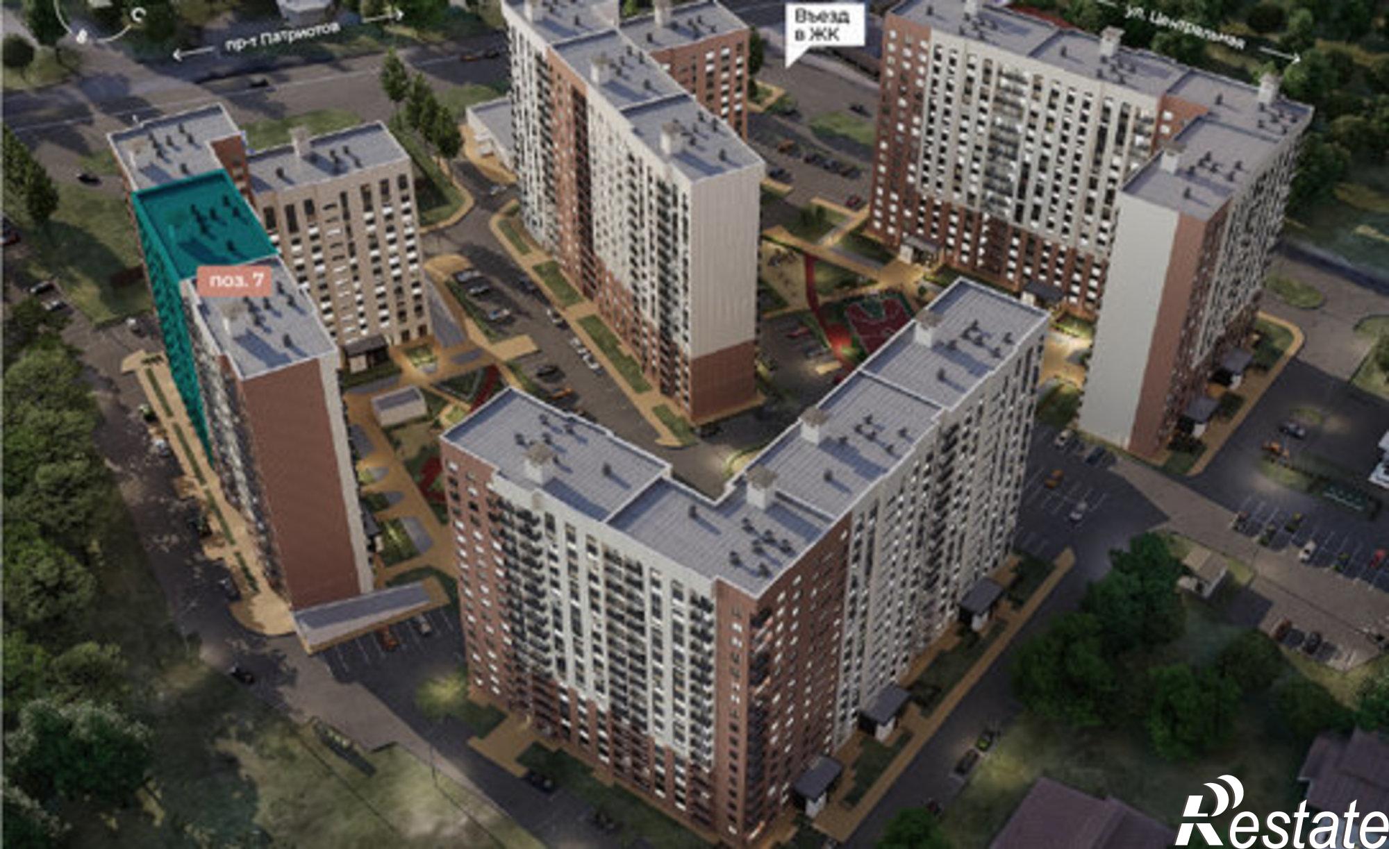 Купить квартиру за 7 502 180 рублей на проспект Патриотов, поз. 7