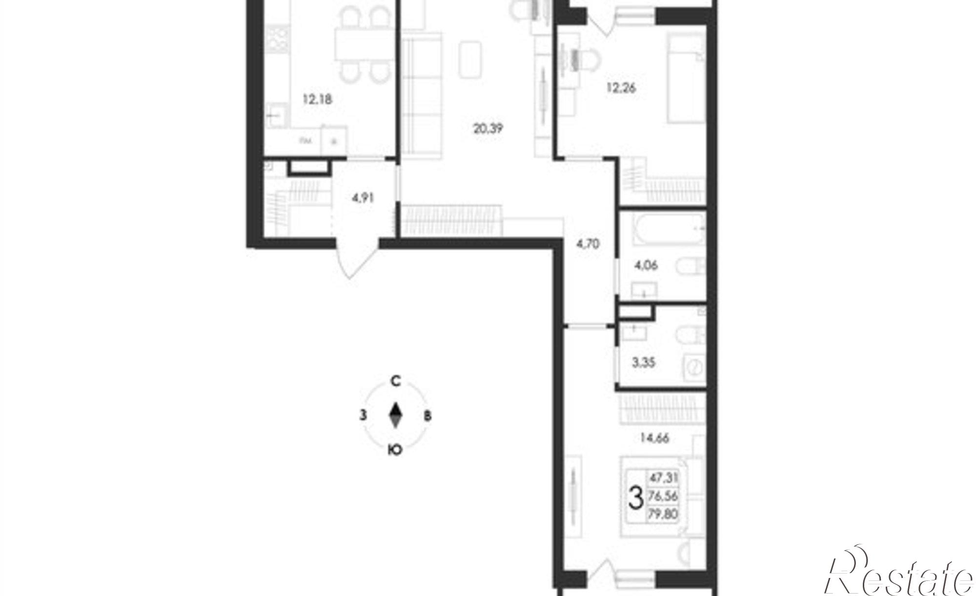 Купить квартиру за 12 054 500 рублей на ул Ключевая, 1В