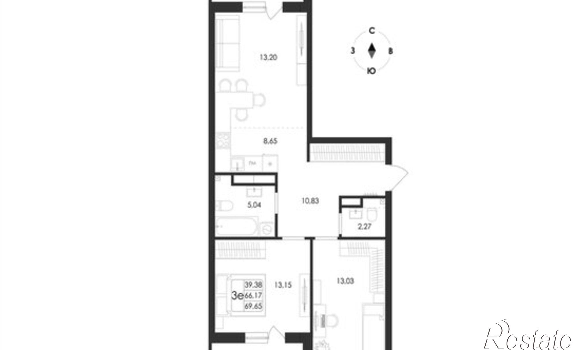 Купить квартиру за 10 742 500 рублей на ул Ключевая, 1В