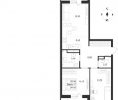 3-комн, 70 кв м, этаж 11/17 проспект Патриотов, поз. 7