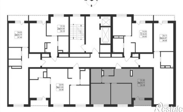 3-комн квартира в новом доме проспект Патриотов, поз. 7,  д. поз. 7