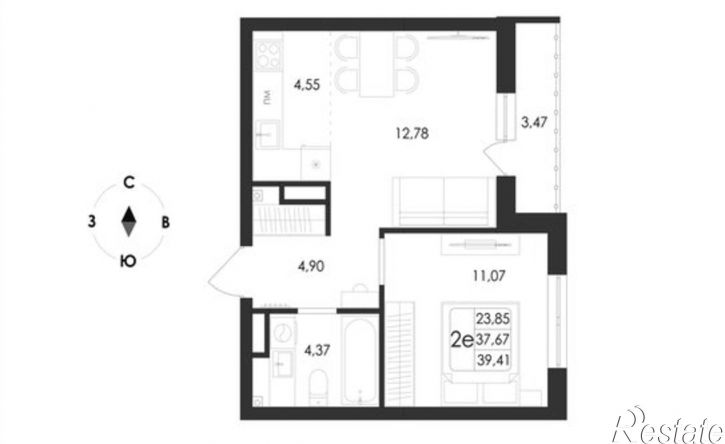 2-комн квартира в новом доме ул Ключевая, 1В,  д. 1В
