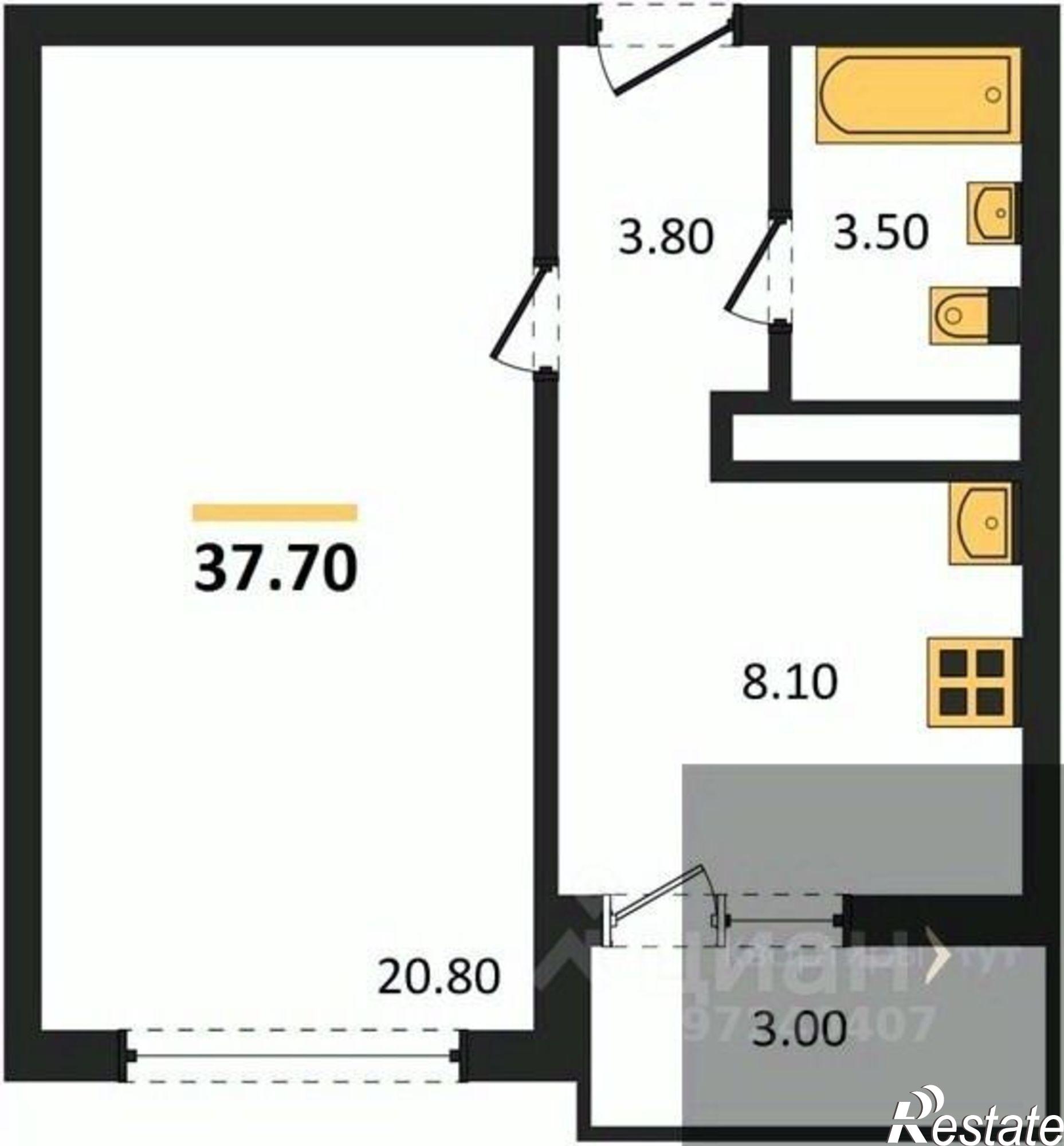 Купить квартиру за 3 980 570 рублей на улица Шибилкина, уч. 9