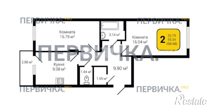 2-комн квартира Острогожская улица, 156/1,  д. 156/1