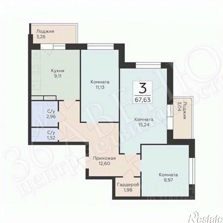 3-комн квартира Острогожская улица, 156/2,  д. 156/2