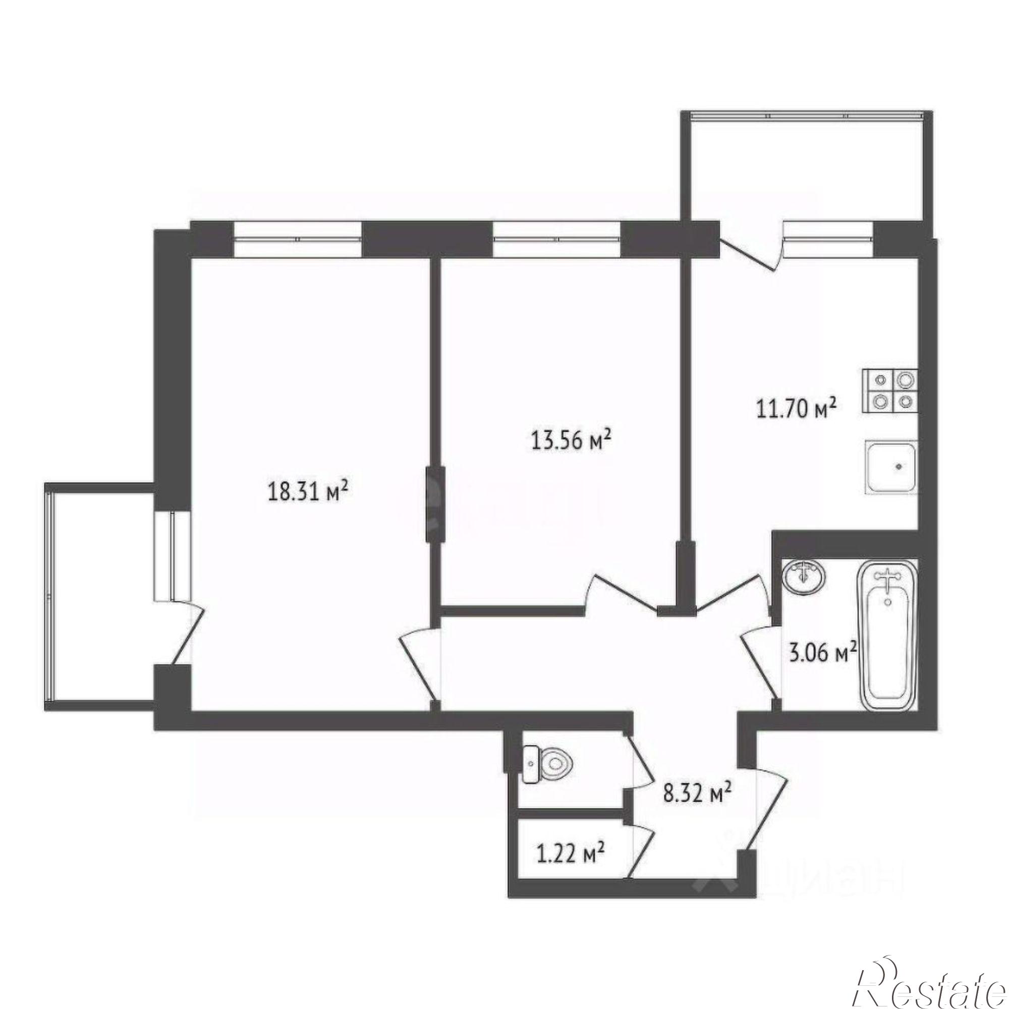 Купить квартиру за 5 700 000 рублей на Острогожская улица, 156/1