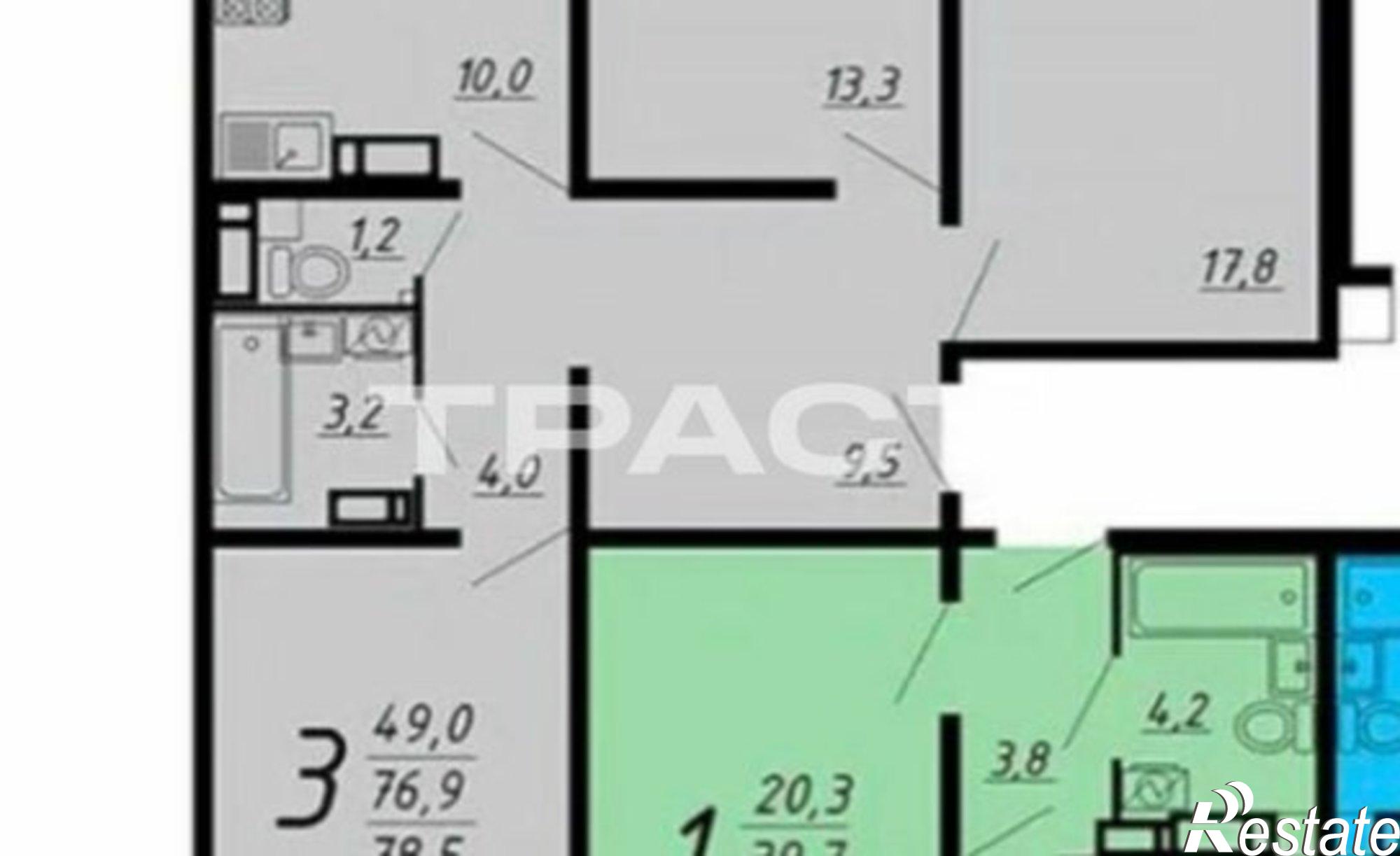 Купить квартиру за 8 600 000 рублей на улица Артамонова, 38Д к1