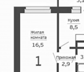 1-комн, 34кв м, этаж 7/17 ул Загородная, 7А