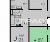 3-комн, 77кв м, этаж 5/17 улица Артамонова, 38Д к1