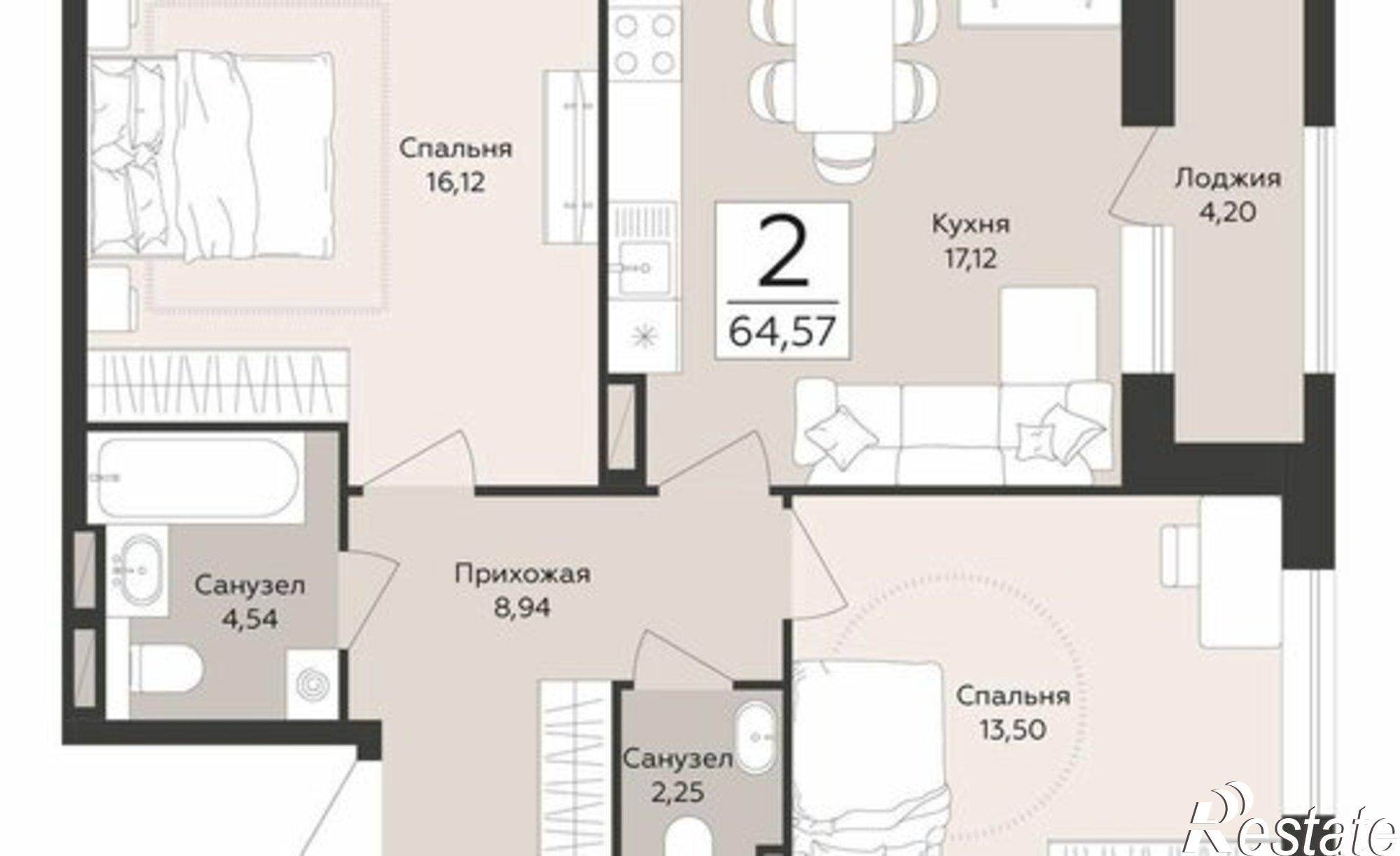 Купить квартиру за 11 622 600 рублей на набережная Массалитинова, 1/1