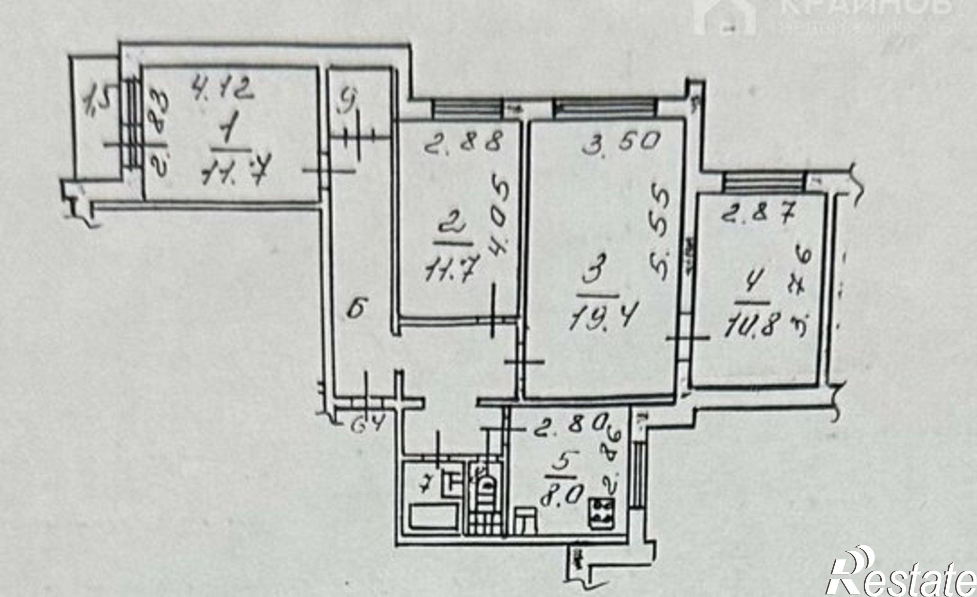 Купить квартиру за 6 600 000 рублей на ул Владимира Невского, 55