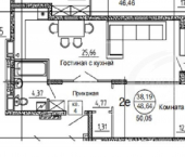 2-комн, 48.4кв м, этаж 4/18 Независимости улица, 78бк2