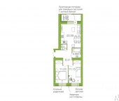 2-комн, 56кв м, этаж 14/15 улица Торпедо, 33А