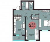 2-комн, 59кв м, этаж 3/19 Острогожская улица, 156/2