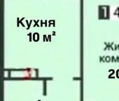 1-комн, 45кв м, этаж 9/17 Беговая улица, 223/4