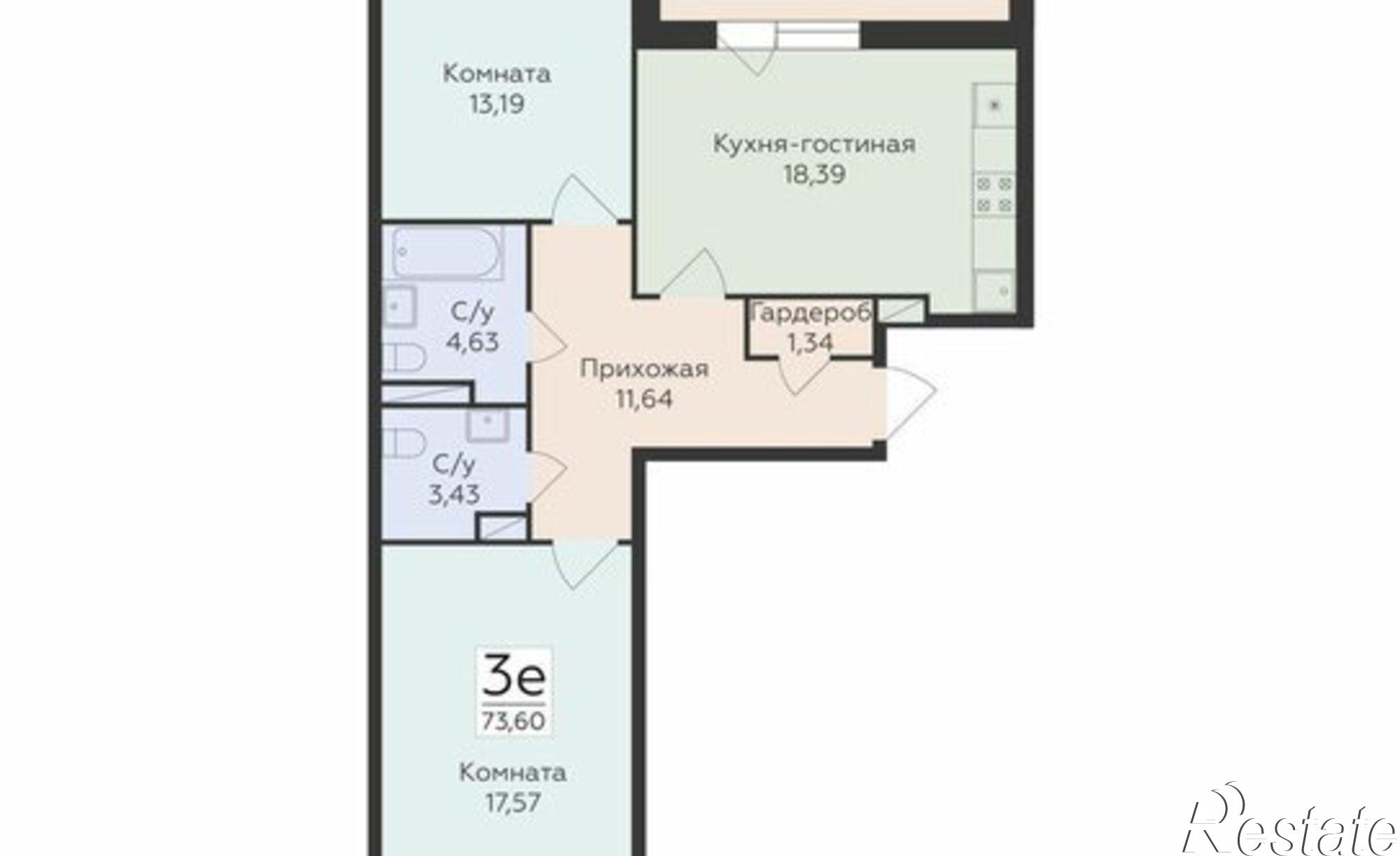 Купить квартиру за 9 556 960 рублей на ул Матросова, 64к