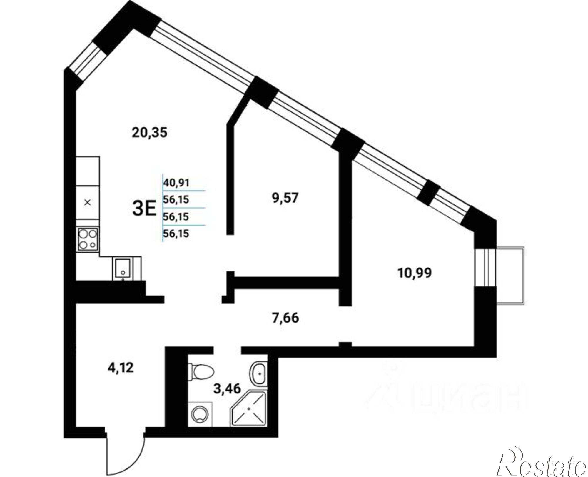 Купить квартиру за 9 400 350 рублей на набережная Чуева, 7