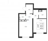 1-комн, 40 кв м, этаж 1/17 ул Шишкова, 144В