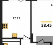 1-комн, 38 кв м, этаж 12/18 Московский пр-кт, 66