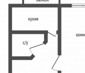 1-комн, 30кв м, этаж 5/9 ул Моисеева, 73