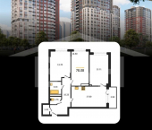 3-комн, 78.1 кв м, этаж 12/19 Покровская улица, 19