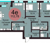 4-комн, 113 кв м, этаж 14/24 ул Матросова, 64А/2
