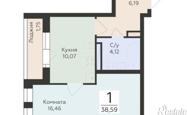 1-комн квартира в новом доме улица Матросова, 64А