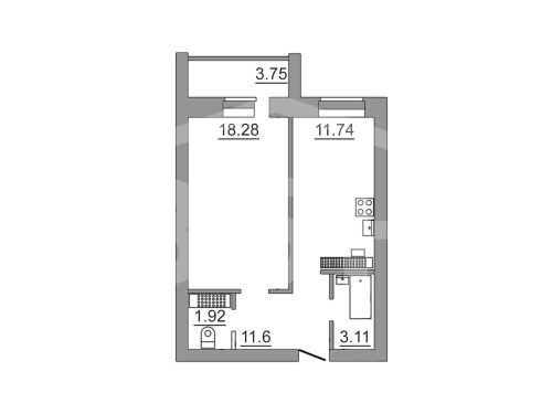 Продажа 1-комн квартиры Крупской переулок, 7