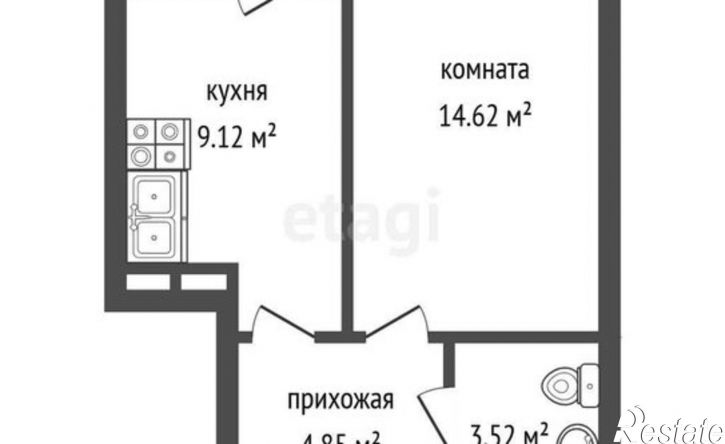 1-комн квартира ул Богдана Хмельницкого, 45А,  д. 45А