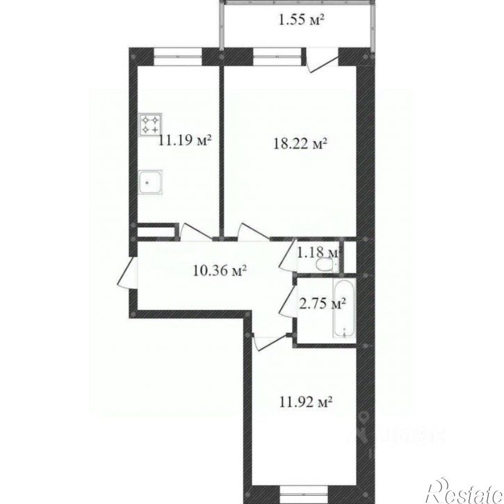2-комн квартира улица Менделеева, 21А,  д. 21А