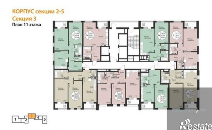 2-комн квартира в новом доме Московский проспект, 138,  д. 138