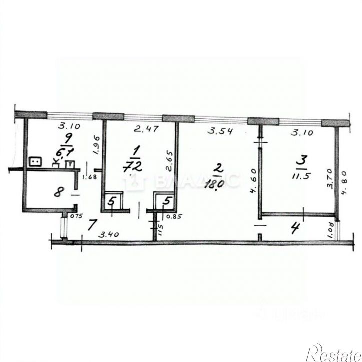 3-комн квартира улица Космонавтов, 30,  д. 30