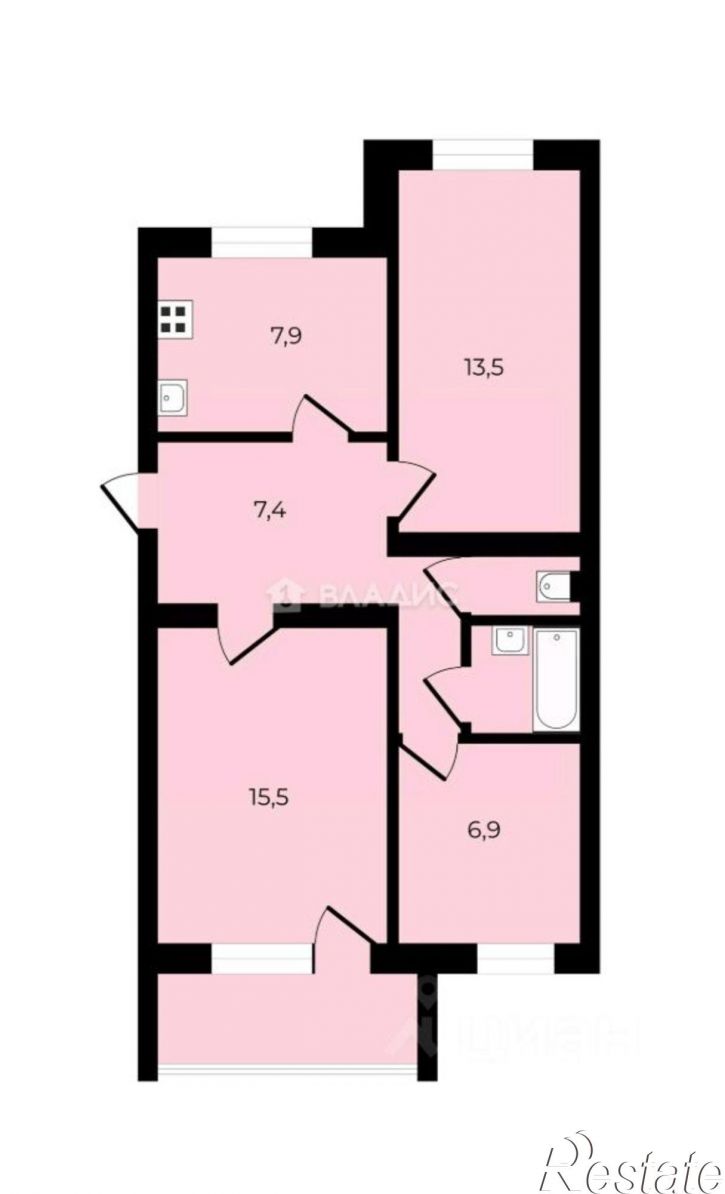 3-комн квартира Тепличная улица, 6,  д. 6