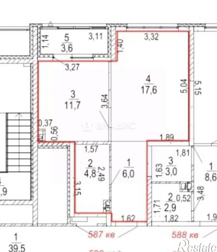 1-комн квартира Московский проспект, 132,  д. 132
