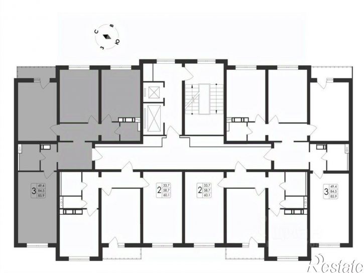 3-комн квартира в новом доме пр-кт Патриотов, 58а,  д. 58а
