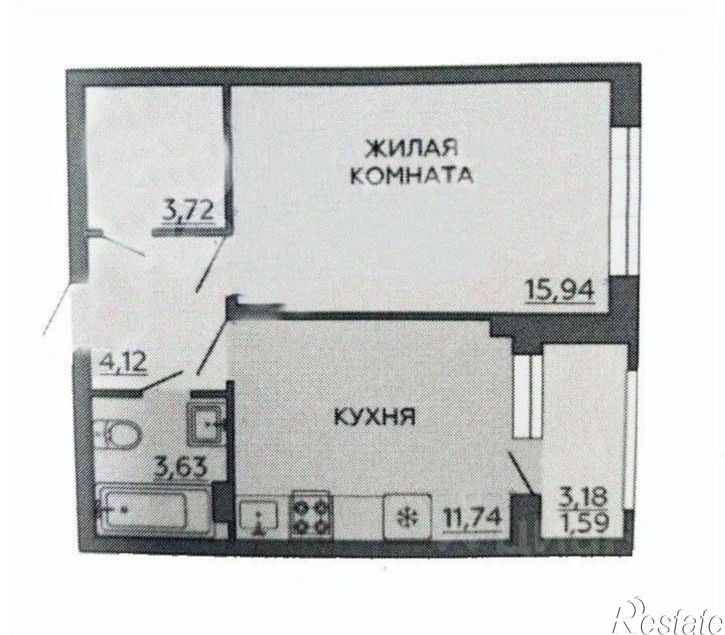 1-комн квартира ул Летчика Колесниченко, 67,  д. 67
