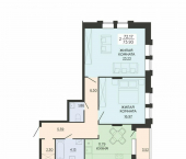 2-комн, 73 кв м, этаж 2/21 ул Филатова, 30