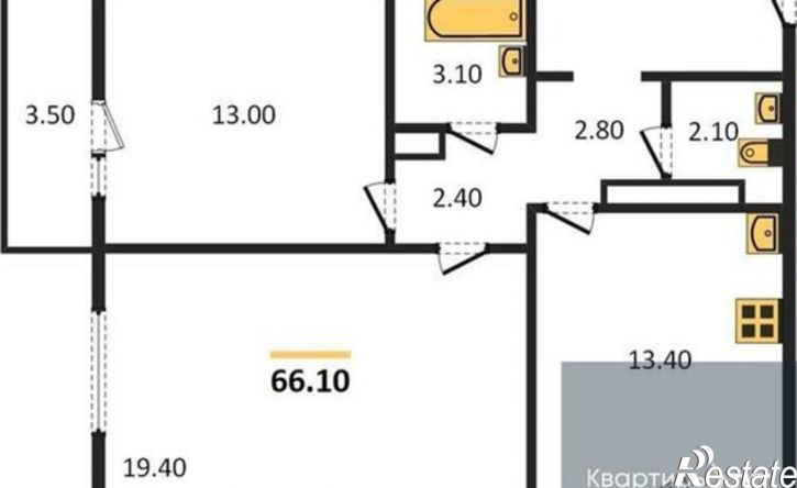 2-комн квартира улица Космонавта Комарова, 11А,  д. 11А