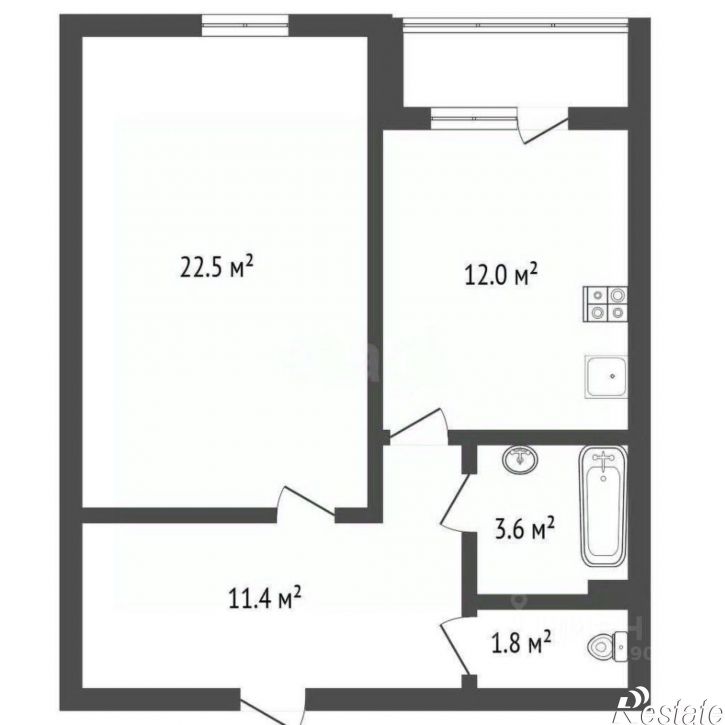 1-комн квартира ул Ворошилова, 1/5,  д. 1/5