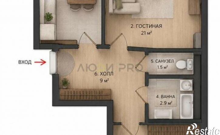 2-комн квартира квартал Троицкий, жилой массив Олимпийский, 12