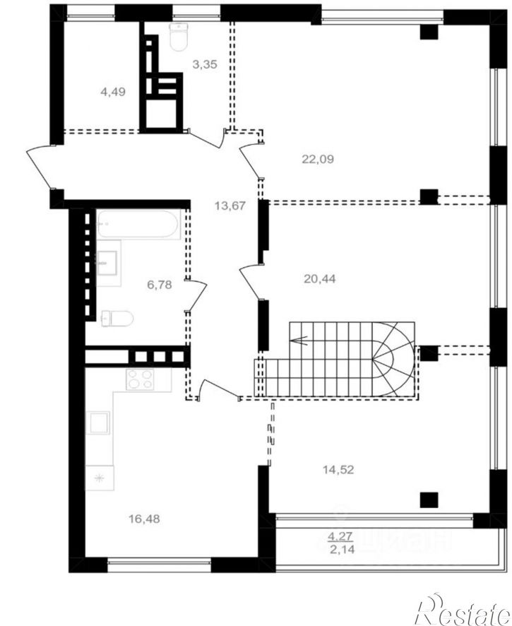 3-комн квартира в новом доме ул Ольминского, 4,  д. 4